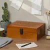Caja de Madera con Tapa de Color Retro Caja de Madera con Cerradura para Almacenamiento en Casa Caja de Almacenamiento Organizadora para Joyería, Collares, Pendientes