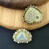 Moda disco coração de pêssego com pérola e strass microincrustados fivela de diamante acessórios de liga para roupas DIY feitos à mão fabricantes lote direto