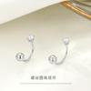 Aretes de Tuerca Redondos de Plata Esterlina S925 con Diamantes Pequeños, Temperamento, Diamantes Pequeños, Joyería de Alta Gama, Personalizados, Simples, con Cuentas para Mujer