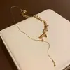 Collar de Lentejuelas con Espiga de Trigo Transfronterizo Europeo y Americano Estilo Minimalista Personalidad de Moda Cadena para Clavícula de Lujo Ligero Cadena de Suéter de Nicho para Mujer