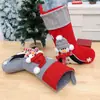 Calcetines Navideños Nuevos Transfronterizos Grises Calcetines de Pingüino Navideño Tridimensionales Decoración Calcetines Decorativos Navideños para Niños Bolsa de Regalo