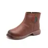 [Liquidação] Sapatos da Mamãe, Sapatos de Algodão de Inverno com Lã Adicionada para Aquecimento, Botas Curtas para Mulheres, Sapatos de Couro Antiderrapantes de Inverno para Meia-Idade