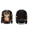 Nuevo suéter de cuello redondo con estampado digital 3D 2024 suéter navideño transfronterizo de Amazon suéter de manga larga para hombre y mujer
