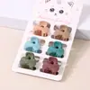 [Juego de seis piezas de pinzas pequeñas para flequillo lateral color Morandi de aproximadamente 2.5 cm] Accesorios para el cabello de moda para mujeres que van al trabajo