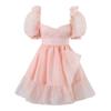 Estilo Francês 2022 Início da Primavera Vestido Branco Puro Desejo Feminino ins Gola Quadrada Manga Bufante Slim-fit Vestido Princesa
