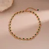 Collar Ovalado de Diamantes Retro Transfronterizo Europeo y Americano Cadena de Clavícula de Lujo Ligero Gama Alta Estilo Palacio Elegante Temperamento Collar