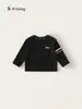 Camiseta de Manga Longa de Cor Sólida para Meninos Bangxuan, Roupa Íntima Infantil Simples e Versátil, Roupa Infantil Huzhou Zhili