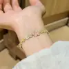 Pulsera de Mariposa Flor Mariposa Voladora Danza Chapada en Oro Plata Pura Esmaltada, Nuevo Estilo Chino Diseño Exquisito, Regalo de Alta Gama