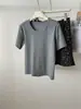 Camiseta de Algodão Costurada Estilo Coreano de Verão Multicor Gola Redonda Costela Clavícula Elástica Versátil Modeladora Cor Sólida Ombro Normal Manga Curta Camada Base