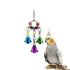 Juguete de Campana y Mordedor para Loro, Juguete Colgante de Pájaro con Cuentas de Colores y Cascabeles para Cacatúa Periquito Agaporni Loros Pequeños