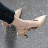 Verão 2023 novo couro macio salto alto feminino bico fino versátil casual salto alto bico fechado tira moda sapatos