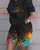 Europa e Estados Unidos novo terno feminino transfronteiriço AliExpress hip-hop street trend estampa moda lazer plus size