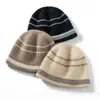 Gorro de cachemira para hombres y mujeres otoño e invierno engrosado a prueba de frío color cálido bloques de color gorro de punto de lana de cachemira gorro slouchy
