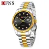 Reloj de Pulsera de Cuarzo OFNS de Moda con Esfera Grande para Hombre de Negocios con Calendario, Reloj Casual Simple para Mujer Luminoso Impermeable