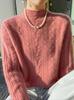 2025 Outono e Inverno Nova Camisa Tricotada de Base Gola Alta Solta Modeladora Suéter Grosso Interno Pulôver Top Roupa Feminina