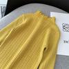 Suéter de Encaje de Cuello Alto Medio para Niñas Otoño e Invierno 2025 Suave Ceroso Suéter de Bebé Camiseta Básica para Niñas a la Moda