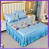 Esterilla de Verano, Esterilla de Seda de Hielo, Faldón de Cama, Juego de Tres Piezas, Esterilla Doble para el Hogar, Esterilla Lavable a Máquina para el Verano con Aire Acondicionado, Esterilla Suave, Cubre Cama