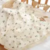 Manta Enroladora de Gaze de Camada Dupla para Bebês e Crianças Pequenas, Manta de Soneca de Primavera/Verão para Bebê, Cobertor de Gaze Fino à Prova de Vento para Recém-Nascidos em Passeios