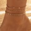 Estilo Ins Europeo y Americano Nuevos Accesorios para el Pie Verano Cadena Simple Multicapa Tobillera Tobillera Transfronterizo Playa Accesorios para el Pie Venta al por Mayor