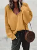 Nuevo Estilo Otoño e Invierno Tejido de Cuello Alto para Mujer, Suéter de Punto Holgado a la Moda para Mujer, Camisa Base, Wholesale de una Pieza