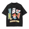 Balatro Juego Tarjeta Payaso Accesorios Harajuku Camisa Lavada Camiseta Retro Harajuku Divertido Streetwear Manga Corta