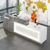 Mostrador de Bar Cajero Tienda Mostrador Supermercado Pequeño Mesa de Bar Comercial Moderna Simple Recepción Escritorio Recepción