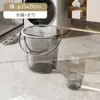 Balde d'água transparente, bacia, concha d'água, conjunto de balde e bacia de plástico, conjunto de três peças para banho de estudante de dormitório, uso doméstico, luxo leve