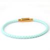Pulseira de Cordão de Couro de Aço Inoxidável 3,0mm Fivela Resistente ao Desgaste Cordão de Couro Pendurado Fecho de Pressão Usável Ouro Duro Miçangas Cordão de Mão
