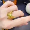 Europa y Estados Unidos explosiones anillo de turmalina natural de mariposa exquisita cobre Seiko soporte de aire incrustación 5*6mm suministro de ultramar