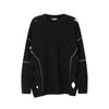 BLUREMO suéter de punto hueco irregular estilo americano de alta calle para otoño e invierno, suéter holgado Joker para hombre y mujer