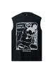 Camiseta sin mangas de dibujos animados graffiti retro estilo americano verano para hombre y mujer moda suelta neutral ins sudadera chaleco T