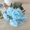 Ramo de Peonías Artificiales de 7 Cabezas al por Mayor del Fabricante, Flores Falsas para Decoración de Bodas, Flores Falsas de Seda para Decoración
