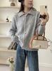 Casaco de pelúcia caramelo feminino 2024 outono e inverno novo preguiçoso solto lapela malha cardigan top