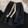 Drawstring Shorts Masculino Verão Estilo Americano Retrô Basquete Esportes Calças Design Sense Trendy Brand Loose Casual Calças