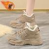 Zapatillas altas de papá con forro polar para mujer 2024 Invierno Nuevo Versión coreana Zapatillas cálidas para aumentar la altura Zapatos casuales de algodón K819-5