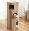 Árbol para Gatos de Múltiples Niveles con Cueva Casa para Gatos, Condominio para Gatos de Fieltro con Rascador, Nido Cerrado para Gatos para Gatitos de Interior, Mueble para Gatos para Todas las Estaciones