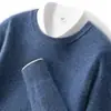 Nuevo Suéter de Cachemir para Hombre de Cuello Redondo Amigable con la Piel Otoño e Invierno Suéter de Cachemir para Usar Debajo Casual de Negocios Suéter de Punto Holgado