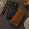 Billetera larga para hombre, tarjetero para hombre con múltiples tarjetas, retro, plegable en dos partes, tres en uno, moda, multifuncional, monedero al por mayor