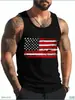 Chaleco casual sin mangas para hombre transfronterizo, estilo vacacional en la playa, estampado de palmera al atardecer, camiseta interior deportiva para fitness