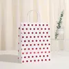Bolsa de Embalaje de Lunares Bronceados de Lujo Ligero Bolsa de Regalo para Compras Bolsa de Tote con Impresión Creativa en Papel Kraft Venta al por Mayor