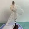 Renda Bordada com Miçangas Brancas de Malha Solúvel em Água, 8cm de Largura, Punho de Vestido de Casamento, Saia, Decoração de Boneca
