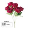 Ramo de flores artificiales de verano de 9 cabezas, rosas altas, flores artificiales para mesa de comedor, escritorio, flores de seda, flores falsas para boda, flores decorativas para ventana
