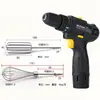 Mezclador de Pintura para Señuelos de Pesca Taladro Eléctrico Recargable de Mano Mezclador de Pasta de Sésamo Varilla Mezcladora de Acero Inoxidable para Masa y Carne