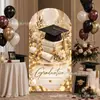 TEMU Amazon Más Vendido Tela de Fondo de Arco Temporada de Graduación Blanca Decoración de Lugar de Banquete Temático de Graduación Fondo