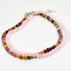 Collar elegante y dulce de cristal rosa natural de 4 mm para niña, con cadena de clavícula de cuentas de turmalina colorida de primera calidad para primavera y verano.