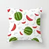 Fronha Fofa Estampada com Frutas de Verão Capa de Almofada para Encosto de Sofá de Sala de Estar de Verão Refrescante Melancia Banana