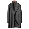 Abrigo para Hombre Otoño e Invierno de Longitud Media Lujo Negocios Lana de Alpaca Casual Cálido Gabardina de Lana Doble Cara Moderna