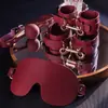 Ji Yu Tentação Conjunto SM de Bondage Vermelho com 12 Peças, Brinquedo Adulto Alternativo para Restrição e Intimidade na Hora de Dormir