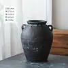 Estilo Silencioso Jarrón Vintage Cerámica Gruesa Jarra de Cerámica para Casa de Huéspedes Nuevo Estilo Chino Cerámica Inserto para Flores Secas Maceta de Balcón Decoración del Hogar