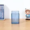 Caja de Almacenamiento Mini de Escritorio, Caja de Almacenamiento de Plástico Transparente para Bastoncillos de Algodón, Porta Palillos Creativo, Almacenamiento Portátil para Artículos Pequeños con Tapa